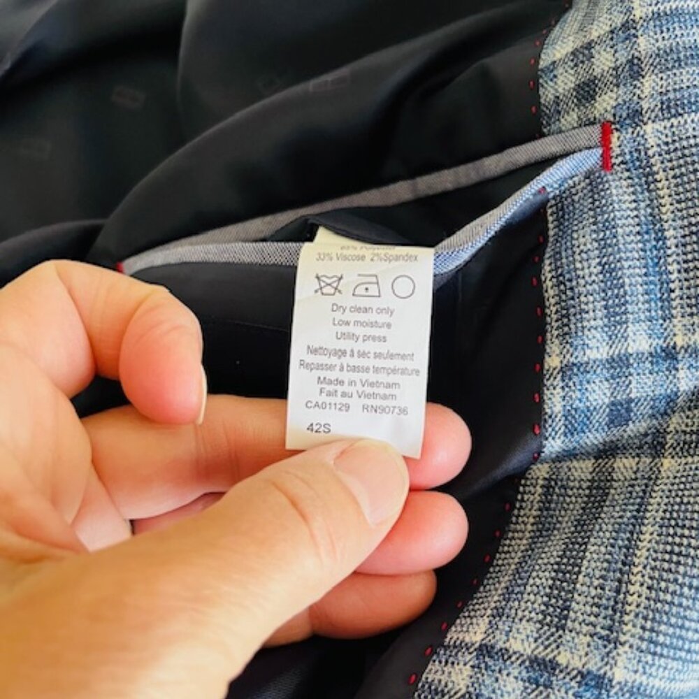Tommy Hilfiger blue plaid sport coat - Picture 5 of 7